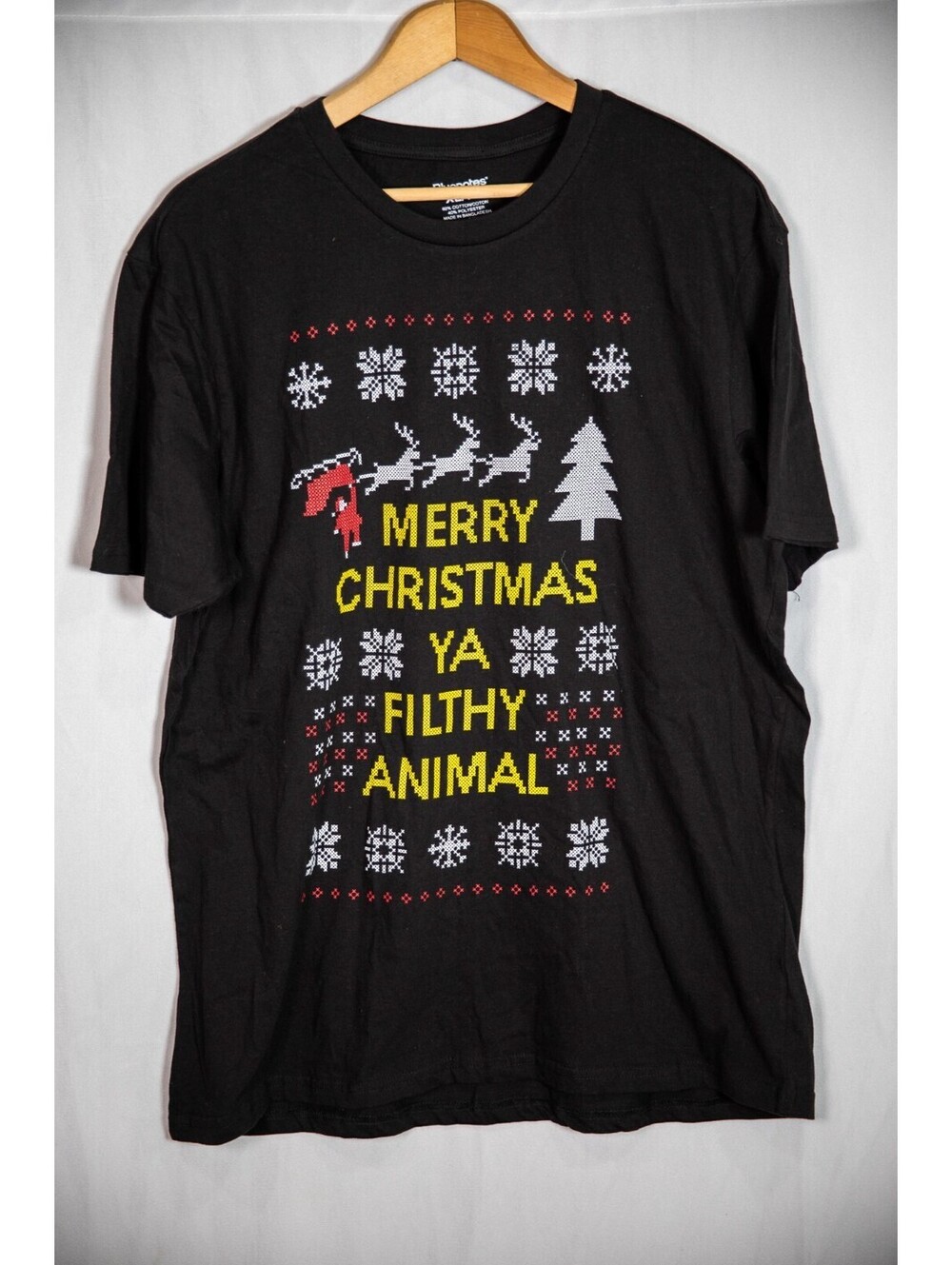 Merry Christmas Ya Filthy Animal Christmas T-Shirt Home Alone Xmas Men's XL